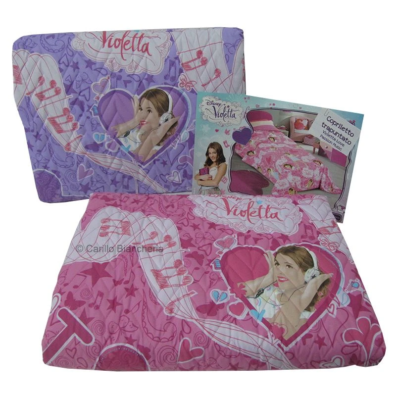 Trapuntino Copriletto Disney Violetta Love Passion Music Singolo Una Piazza H649 3 Trapuntino Copriletto Disney Violetta Love Passion Music Singolo Una Piazza H649