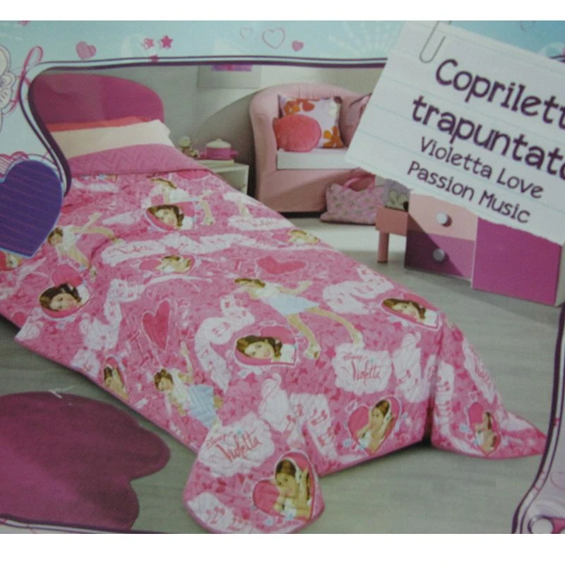 Trapuntino Copriletto Disney Violetta Love Passion Music Singolo Una Piazza H649 4 Trapuntino Copriletto Disney Violetta Love Passion Music Singolo Una Piazza H649 - immagine 2