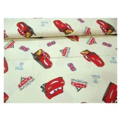 TESSUTO STOFFA COTONE DISNEY PIXAR CARS A METRO ALT. 280 COLORE PANNA G012