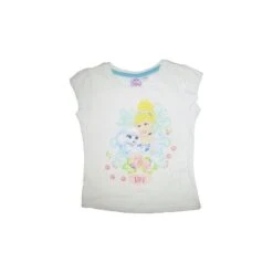 T-shirt Maglia Maglietta Bimba Bambina Disney Principesse Bianco 5A