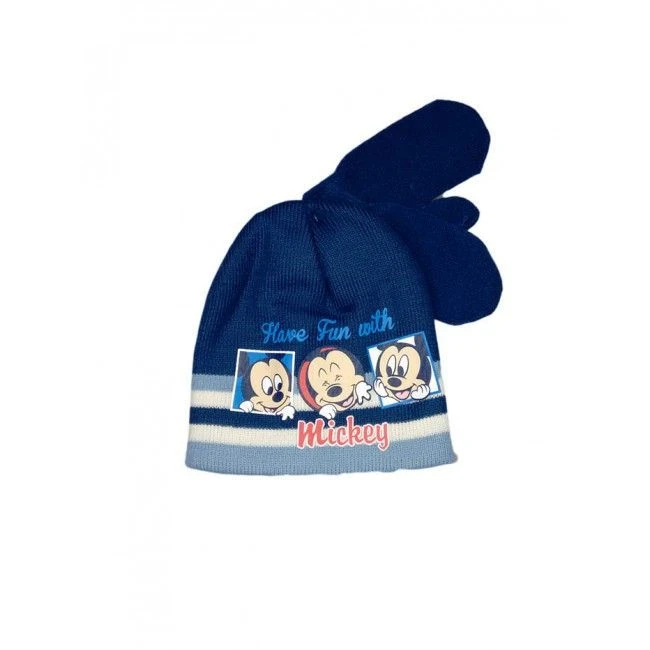 Set 2pz Cappello Cappellino Muffole Guanti Bimbo Bambino Disney Baby Mickey Blu Tg 48 3 Set 2pz Cappello Cappellino Muffole Guanti Bimbo Bambino Disney Baby Mickey Blu Tg 48