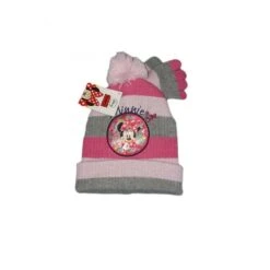 Set 2pezzi Cappello Cappellino Guanti Bimba Bambina Disney Baby Minnie Rosa Tg 52
