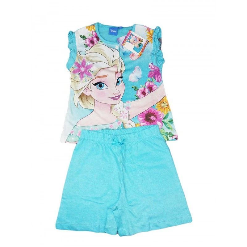 Pigiama Maglia Maglietta Pantaloncino Bimba Bambina Disney Frozen Turchese 8A 3 Pigiama Maglia Maglietta Pantaloncino Bimba Bambina Disney Frozen Turchese 8A