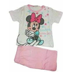 Pigiama Maglia Maglietta Pantaloncino Bimbo Neonato Disney Minnie Mouse Rosa 12 M