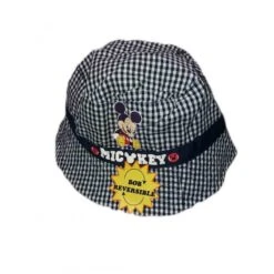 Disney Baby Cappellino Cappello Pescatore Bimbo Neonato Disney Mickey Mouse Blu Reversibile Tg 48