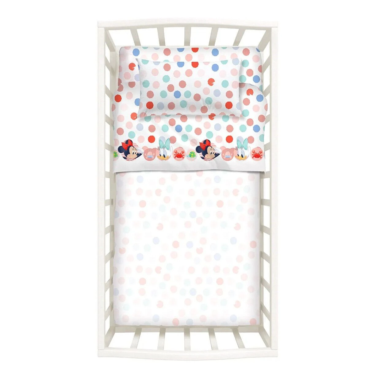 Completo Lenzuola Minnie Mouse Disney Caleffi Per Lettino Baby K402 3 Completo Lenzuola Minnie Mouse Disney Caleffi Per Lettino Baby K402