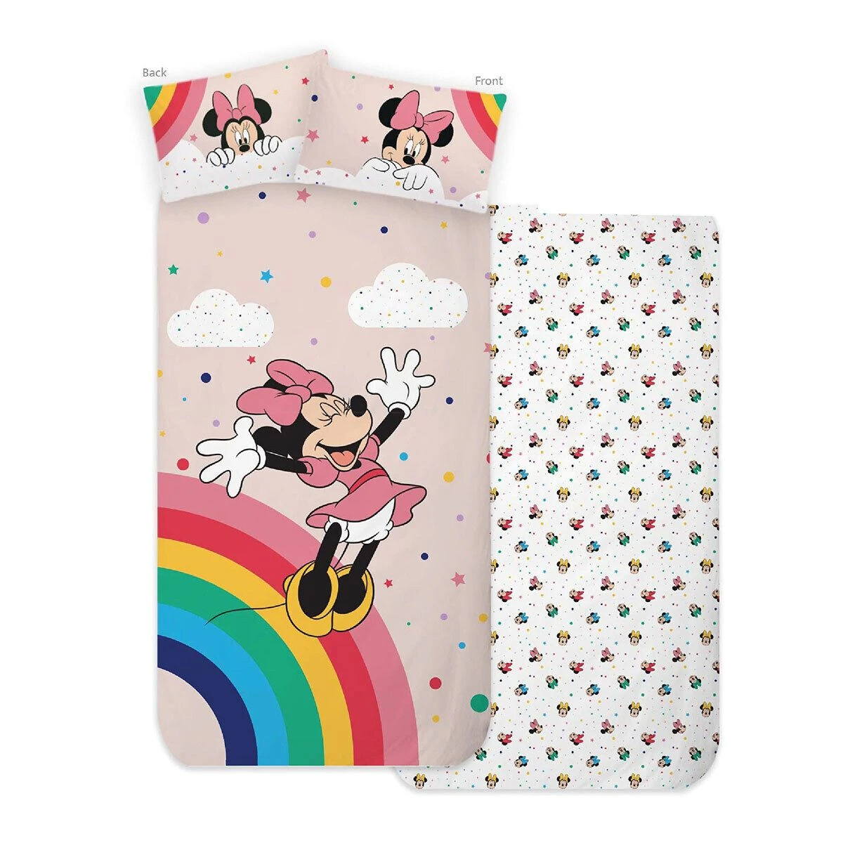 Disney Completo Lenzuola Minnie Mouse Per Letto Singolo J290 3 Disney Completo Lenzuola Minnie Mouse Per Letto Singolo J290