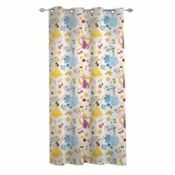 Pannello Tenda Arredo Principesse Disney In Velo 140x290 Cm C/anelli U689