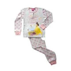 Pigiama Bambina Principesse Disney In Caldo Cotone DGW1883 V189 -Negozio Per Bambini Disney pigiama bimba principesse disney dgw1883 caldo cotone bianco melange 4
