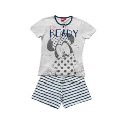 Pigiama Corto Minnie Disney Da Bambina WD22939B - Grigio T256