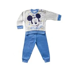 Pigiama Neonato Topolino Disney In Caldo Cotone Da 12 A 30 Mesi WD101352 V406 -Negozio Per Bambini Disney pigiamino neonato mickey mouse disney caldo cotone grigio melange 4
