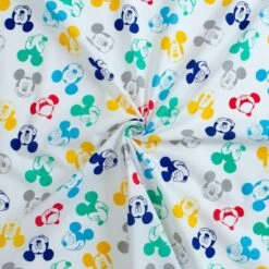 Tessuto Cotone Al Metro Topolino Disney Altezza 150 Cm W329